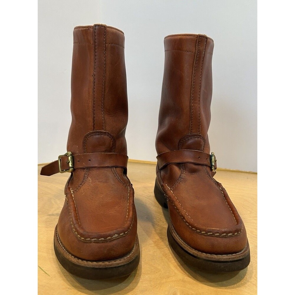 Russell Moccasin Zephyr Boots 8 1/2 C 060 Vibram Oxford Sole Walnut Timberjack